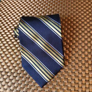 Nautica Blue/Gold Striped Silk Repp 3.75" X 58" Tie